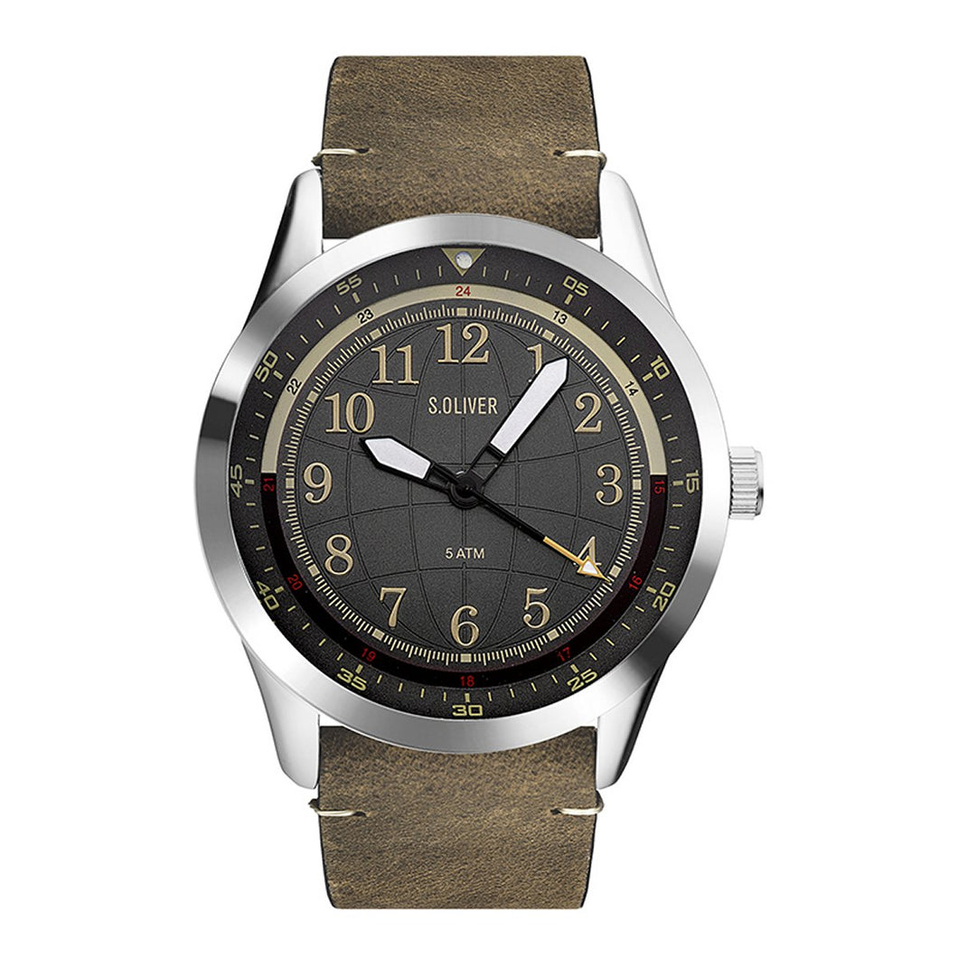 s.Oliver Herren Uhr Armbanduhr Leder SO-3575-LQ-1