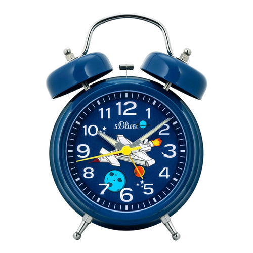 s.Oliver Wecker Analog Alarm Licht Kids Jungen Raumschiff SO-3962-CQ