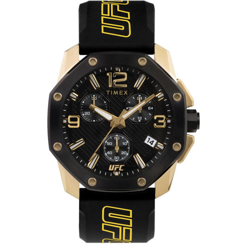 Timex Herren Uhr Armbanduhr Chronograph Analog Silikon TW2V58500 UFC Icon