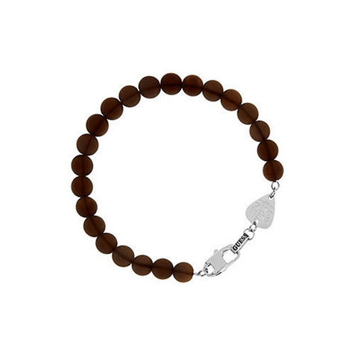 Guess Herren Armband Armkette Edelstahl Perlen braun UMB21507-S