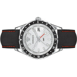 Versace Herren Uhr GMT Armbanduhr Leder Hellenyium V11070017