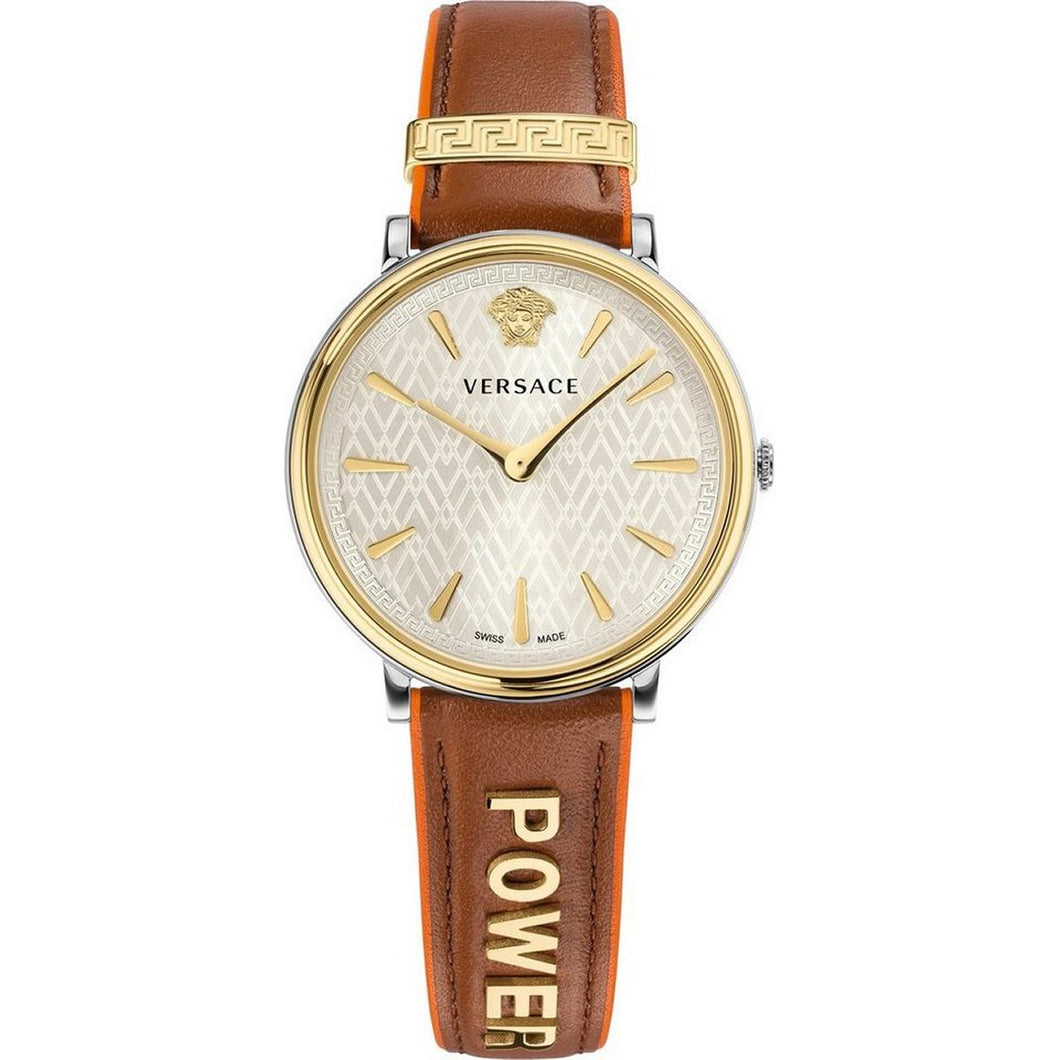 Versace Damen Uhr Armbanduhr V-Circle VBP070017 Leder