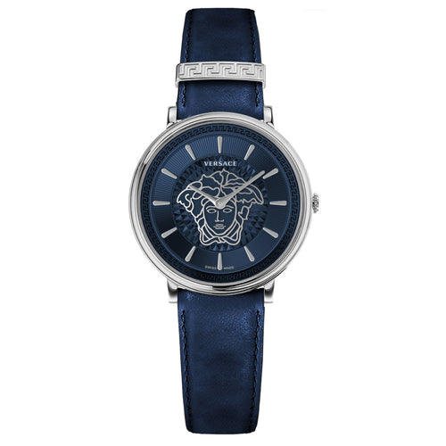 Versace Damen Uhr Armbanduhr V-Circle VE8101619 Leder