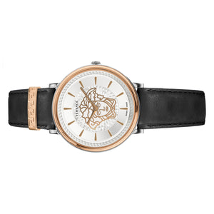 Versace Damen Uhr Armbanduhr V-Circle VE8102919 Leder