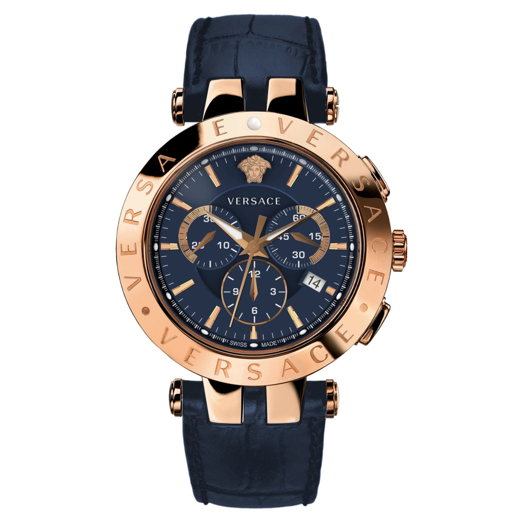 Versace Herren Uhr Armbanduhr Chronograph V-Race VERQ00120 Leder