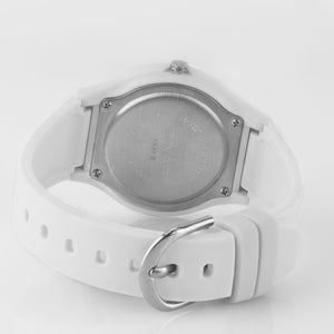 SINAR Jugenduhr Armbanduhr Analog Quarz Mädchen Silikonband XB-48-0 weiss gold