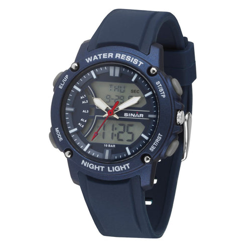 SINAR Jugenduhr Armbanduhr Digital Quarz Jungen Silikonband XW-27-2 dunkelblau