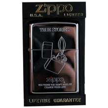 Laden Sie das Bild in den Galerie-Viewer, Zippo Feuerzeug Modell TRUE STOIRES Silver